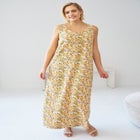 Cotton Spandex Scoop Neck Sleeveless A Line Maxi Dress image number null