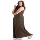 Cotton Spandex Scoop Neck Sleeveless A-Line Maxi Dress image number null