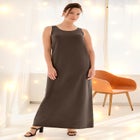 Cotton Spandex Scoop Neck Sleeveless A-Line Maxi Dress image number null