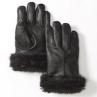 Faux Fur Leather Gloves image number null