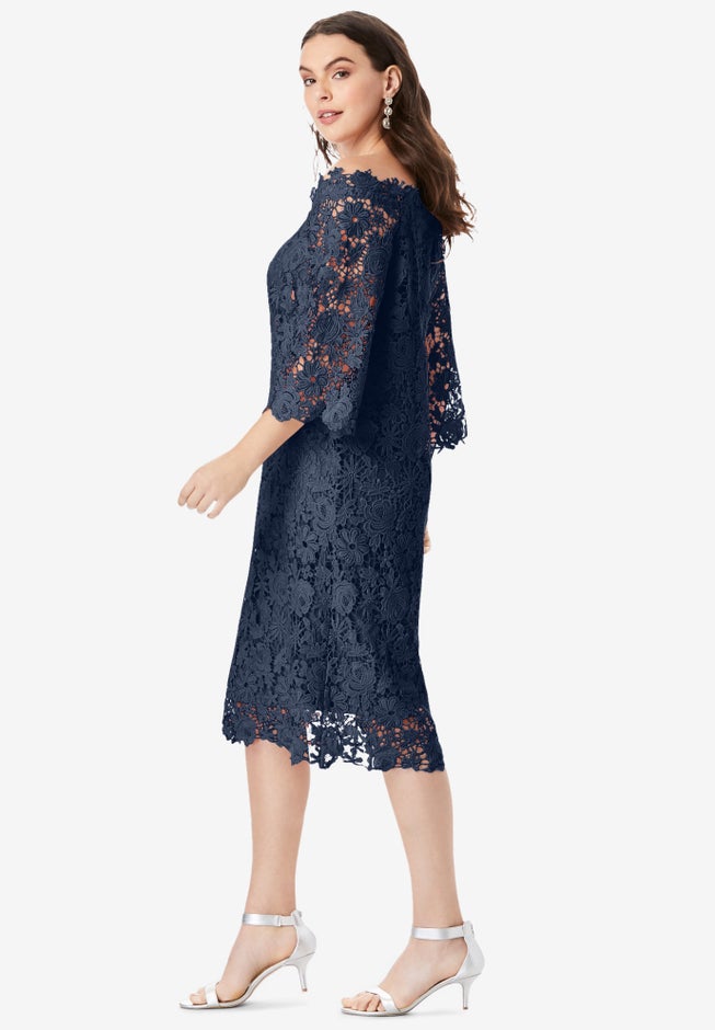 Off The Shoulder Lace Dress | Woman Within Off The Shoulder Lace Dress | Woman Within