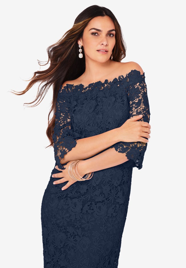 Off The Shoulder Lace Dress | Woman Within Off The Shoulder Lace Dress | Woman Within