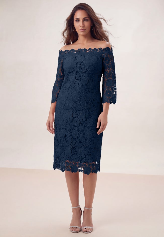 Off The Shoulder Lace Dress | Woman Within Off The Shoulder Lace Dress | Woman Within