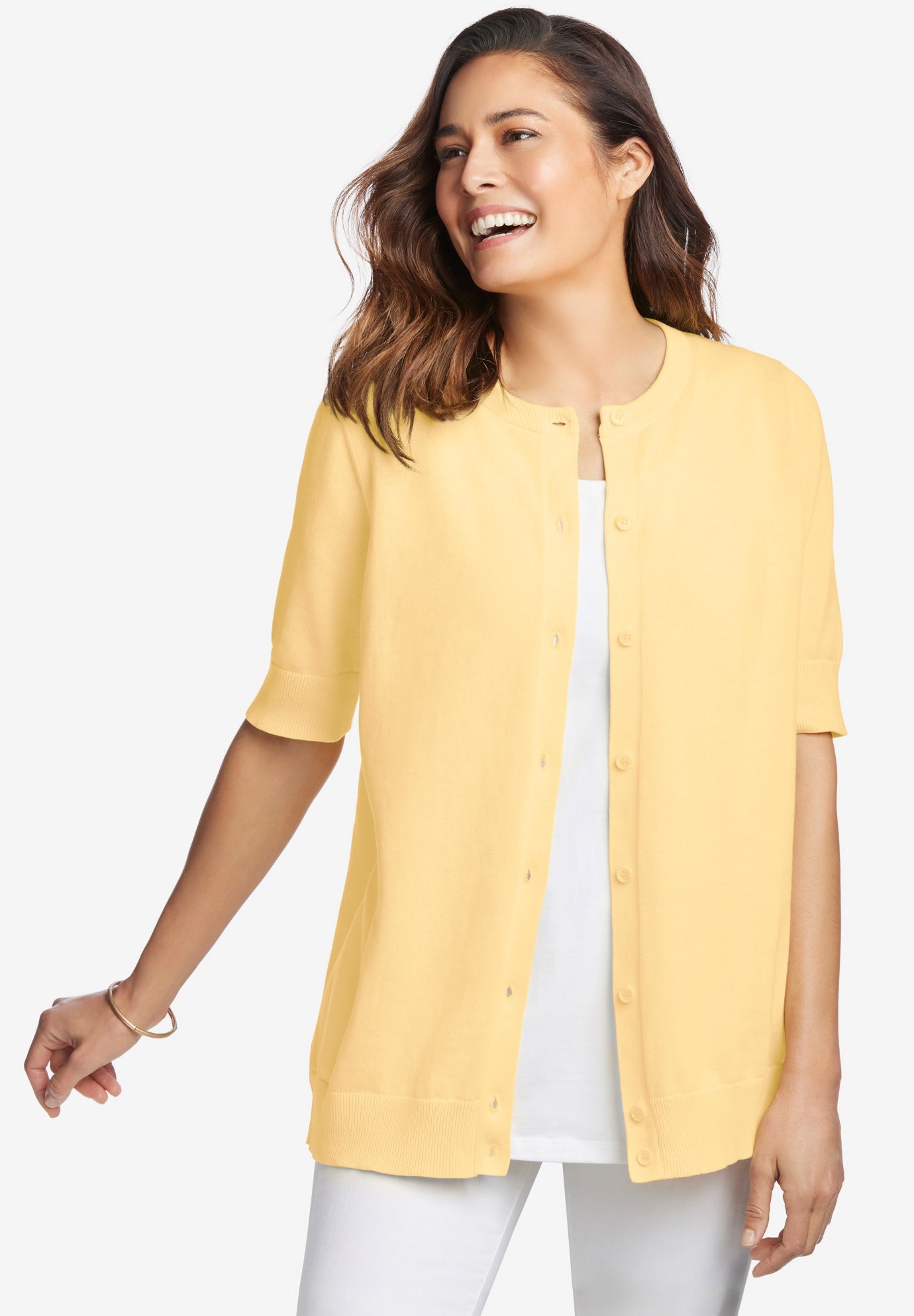 Perfect Elbow-Length Sleeve Cardigan Sweater image number 2