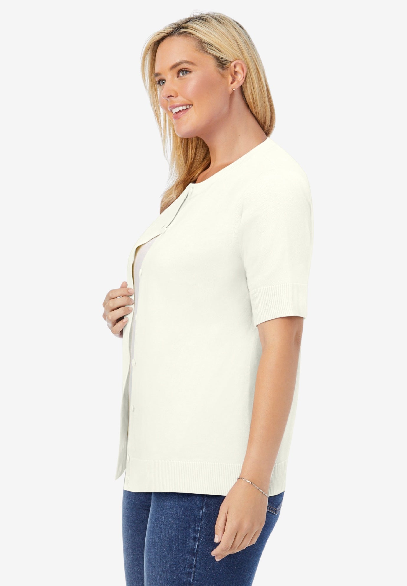 Perfect Elbow-Length Sleeve Cardigan Sweater image number 2