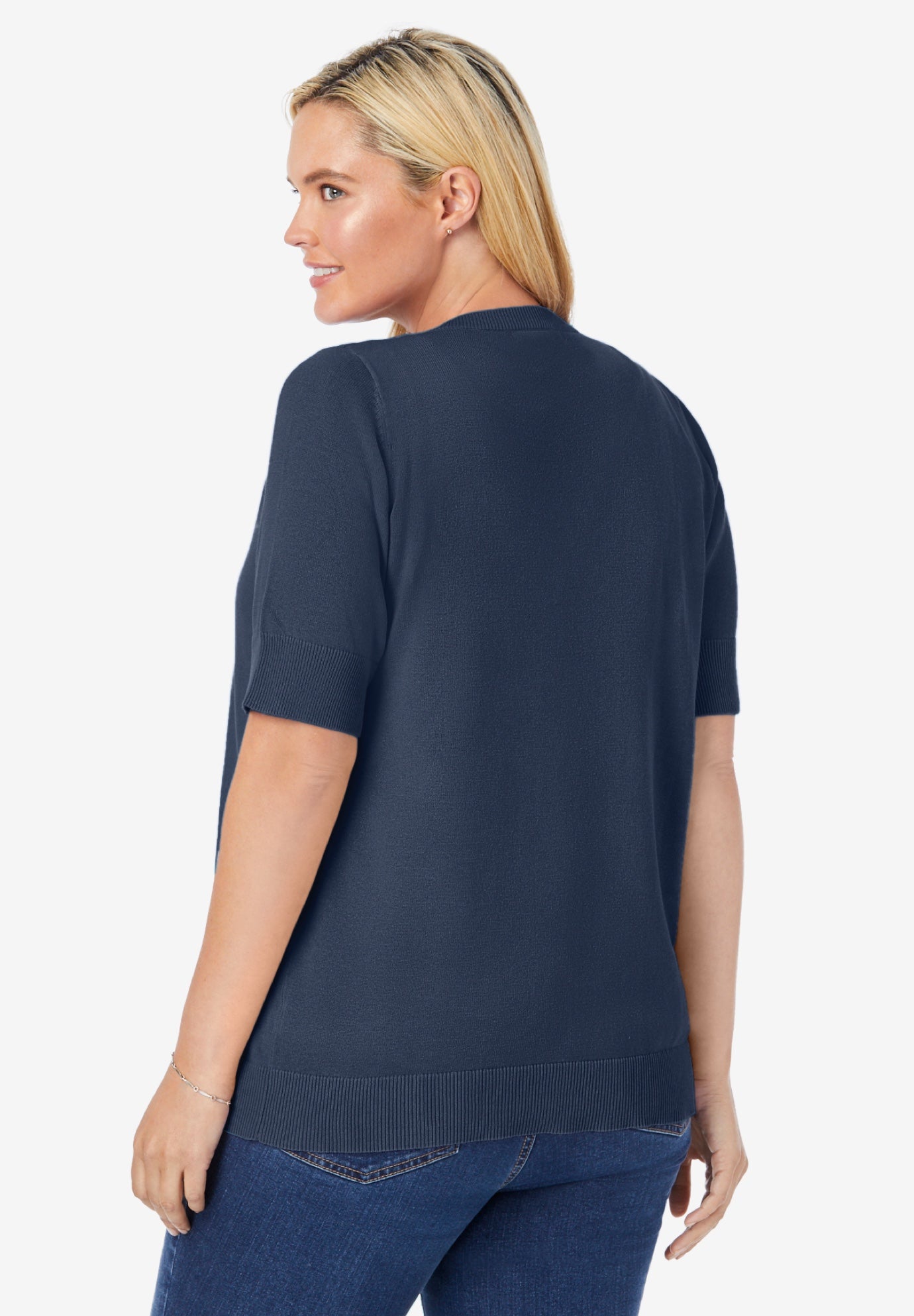 Perfect Elbow-Length Sleeve Cardigan Sweater image number 3