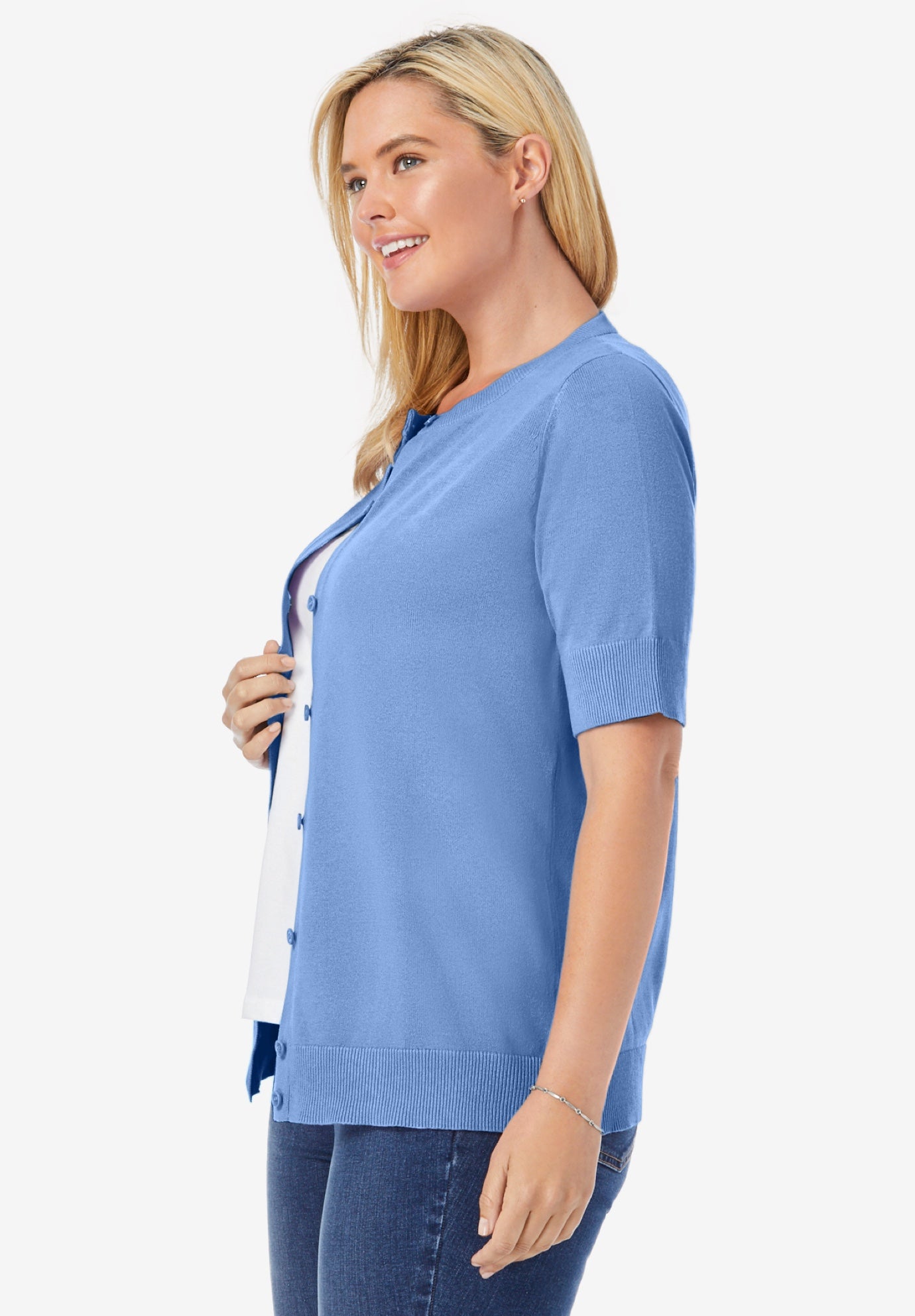 Perfect Elbow-Length Sleeve Cardigan Sweater image number 3