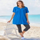 Smocked Split Neck Tunic image number null