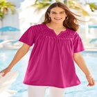 Smocked Split Neck Tunic image number null