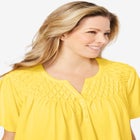 Smocked Split Neck Tunic image number null