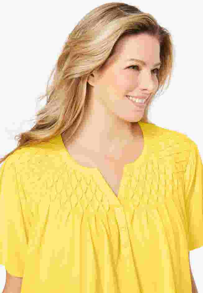 Smocked Split Neck Tunic image number 3