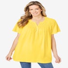 Smocked Split Neck Tunic image number null