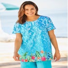 Short Sleeve Watercolor Tunic image number null