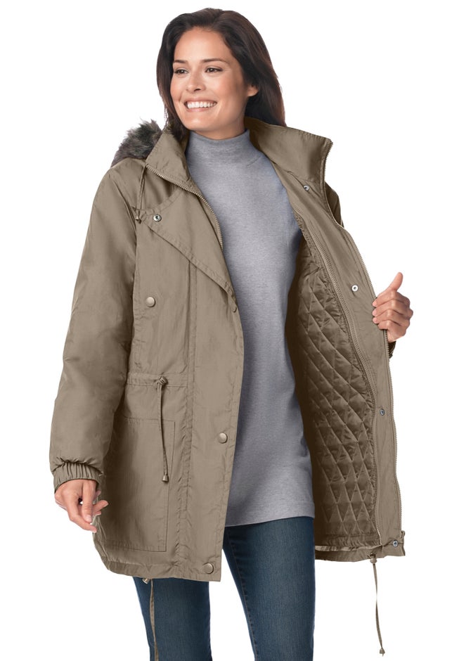 Quilt-Lined Taslon&reg; Anorak image number 1