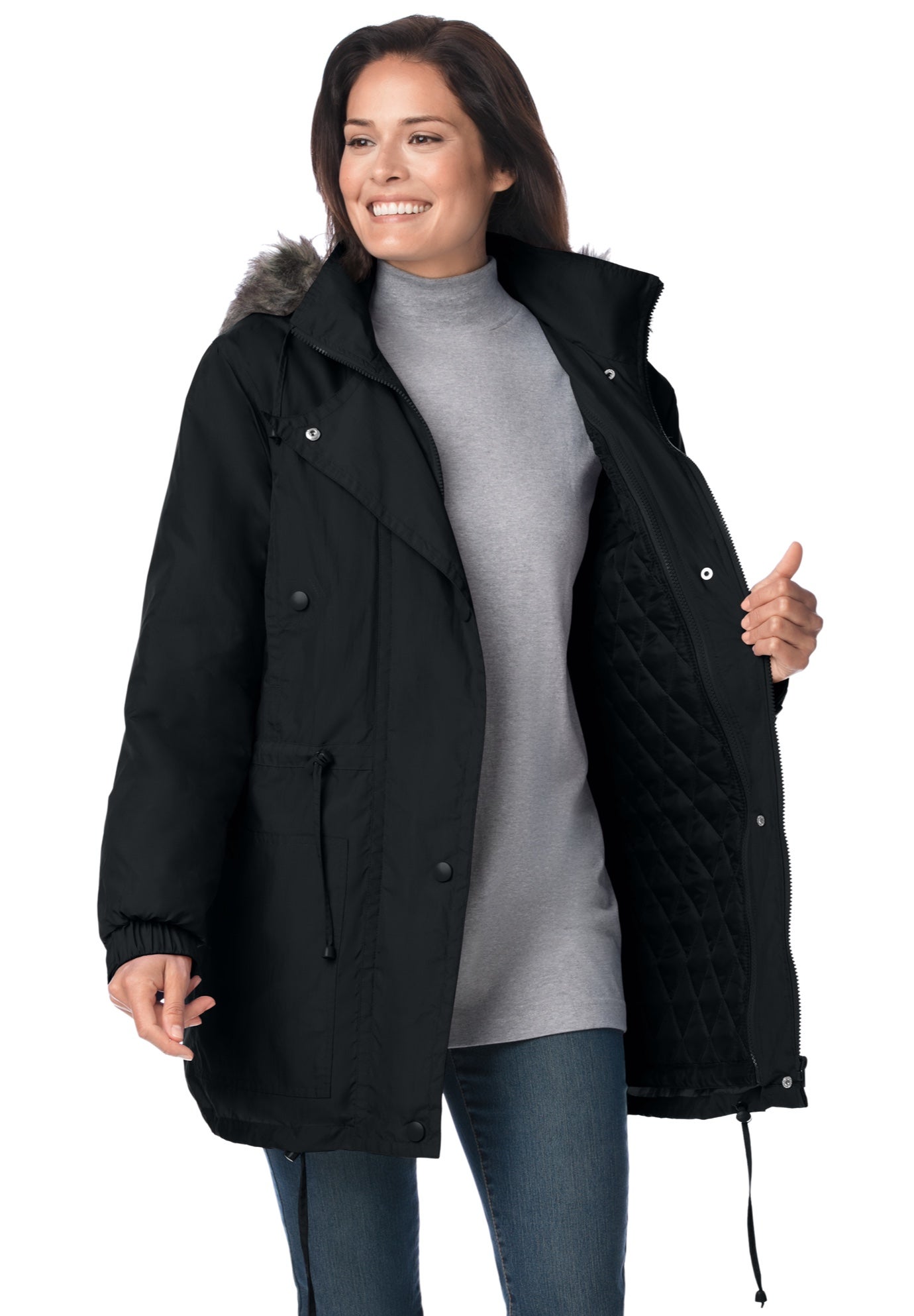 Quilt-Lined Taslon&reg; Anorak image number 1