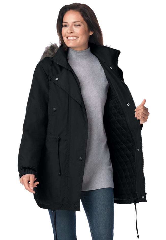 Quilt-Lined Taslon&reg; Anorak image number 1