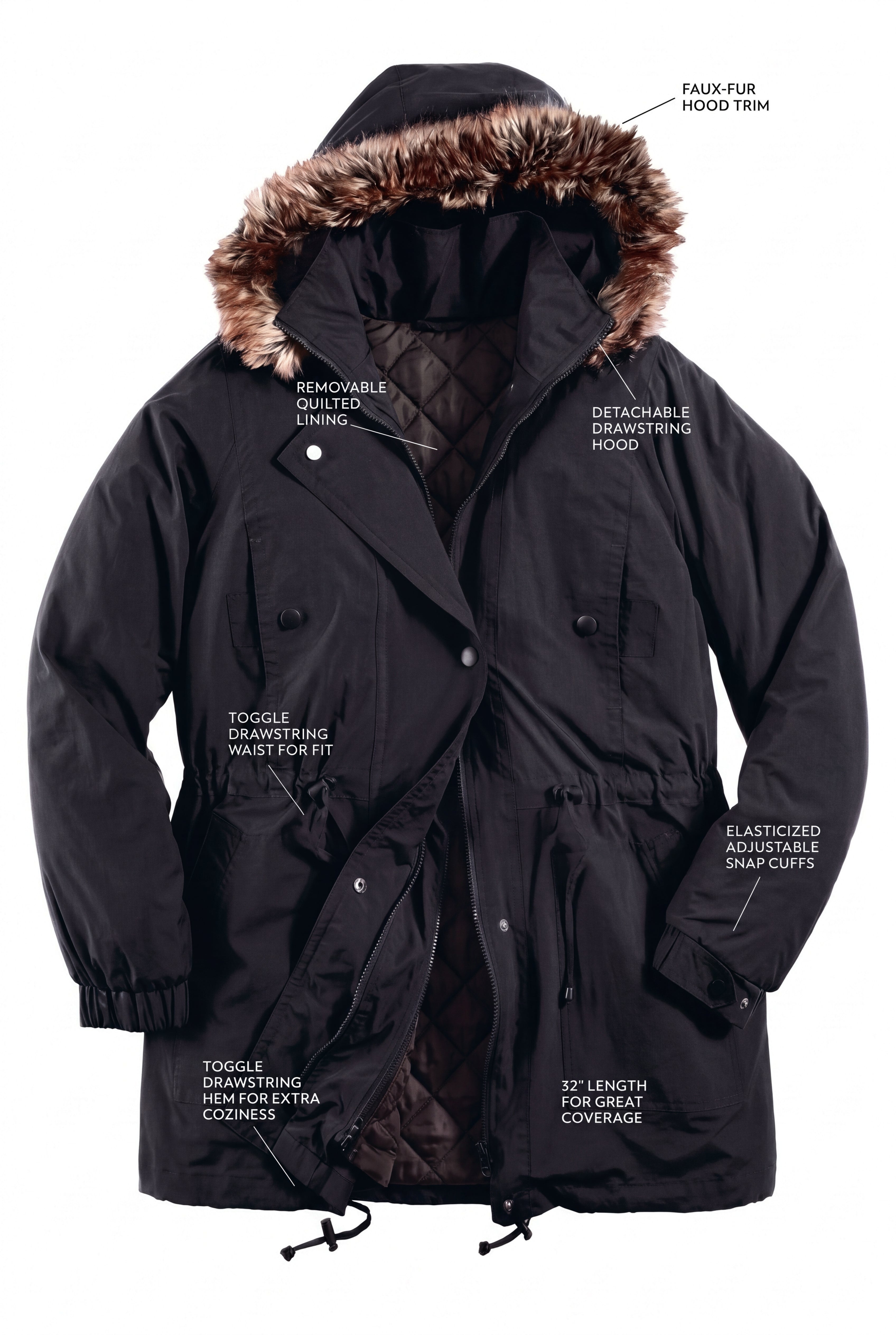 Quilt-Lined Taslon&reg; Anorak image number 1