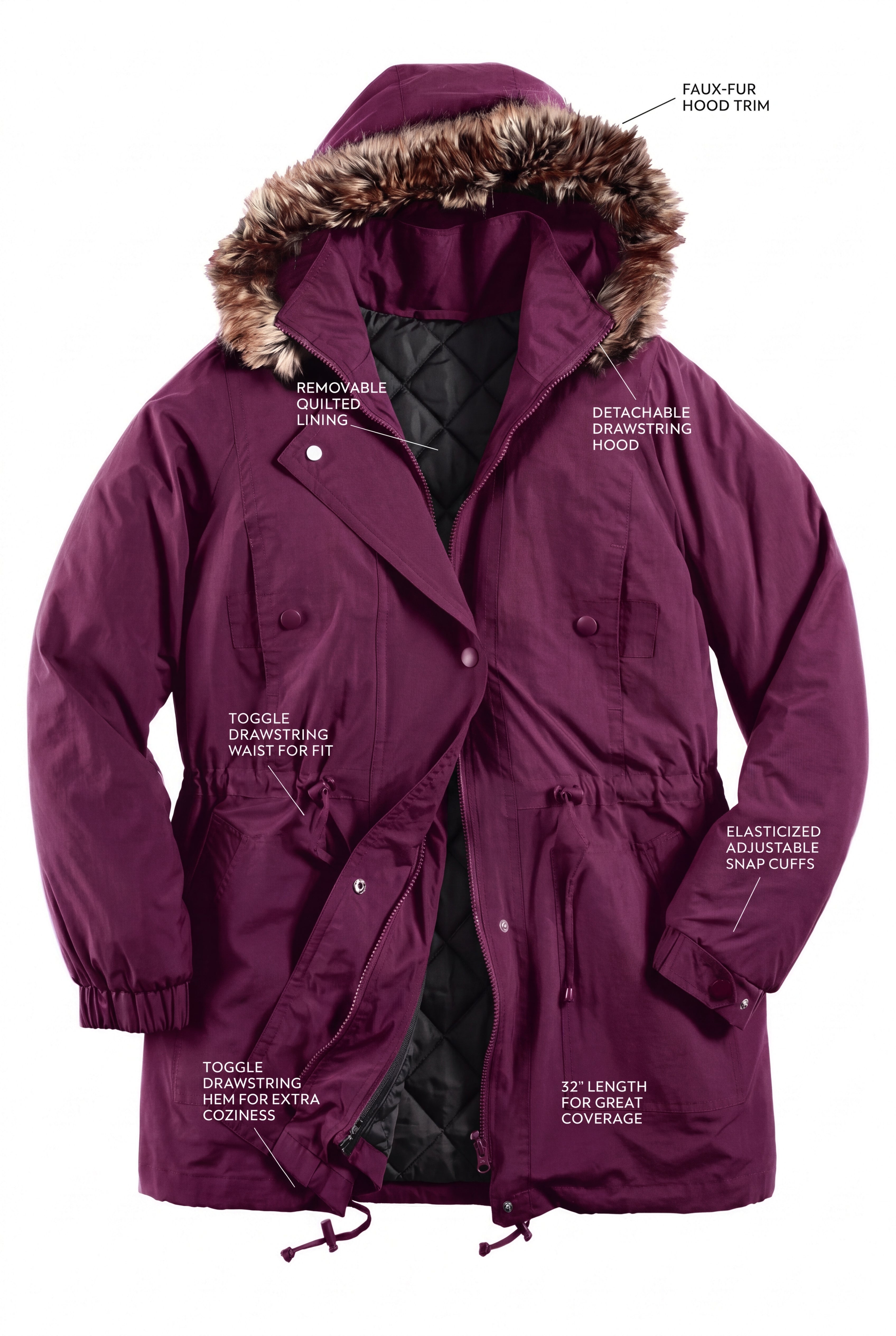Quilt-Lined Taslon&reg; Anorak image number 1