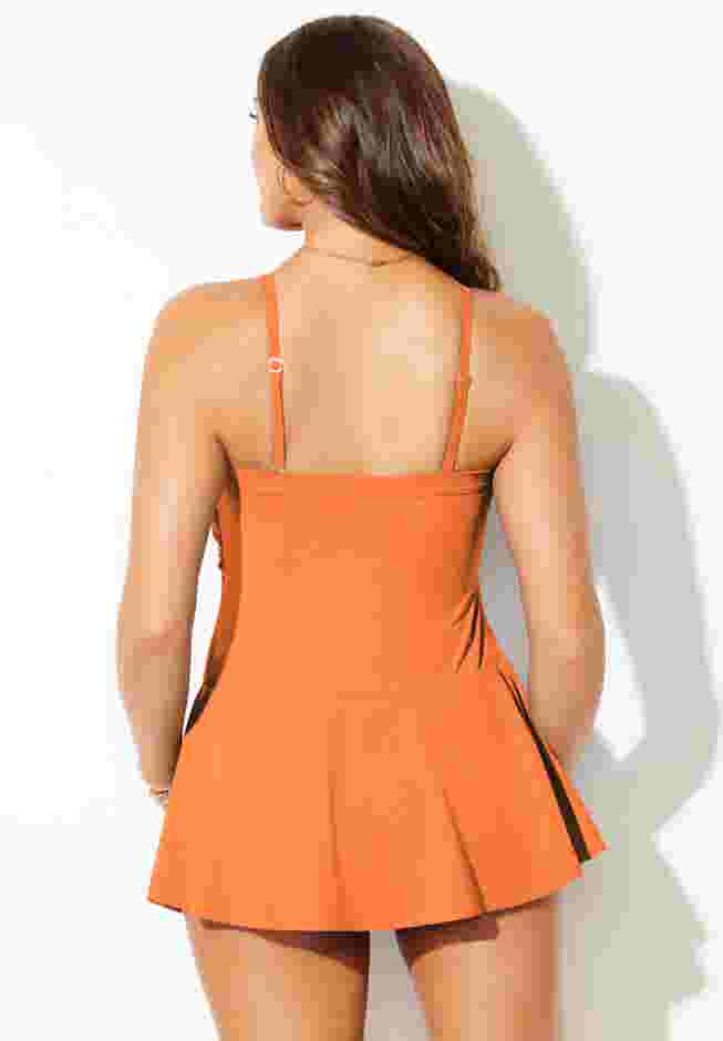 Ruched Skirted Bandeau Swimdress image number 6