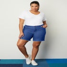 Raw Hem Curvie Fit Denim Shorts image number null