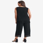 2-Piece Stretch Knit Lace Trim Crop Set image number null