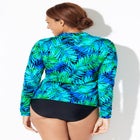 Chlorine Resistant Zip Up Long Sleeve Swim Rash Guard image number null