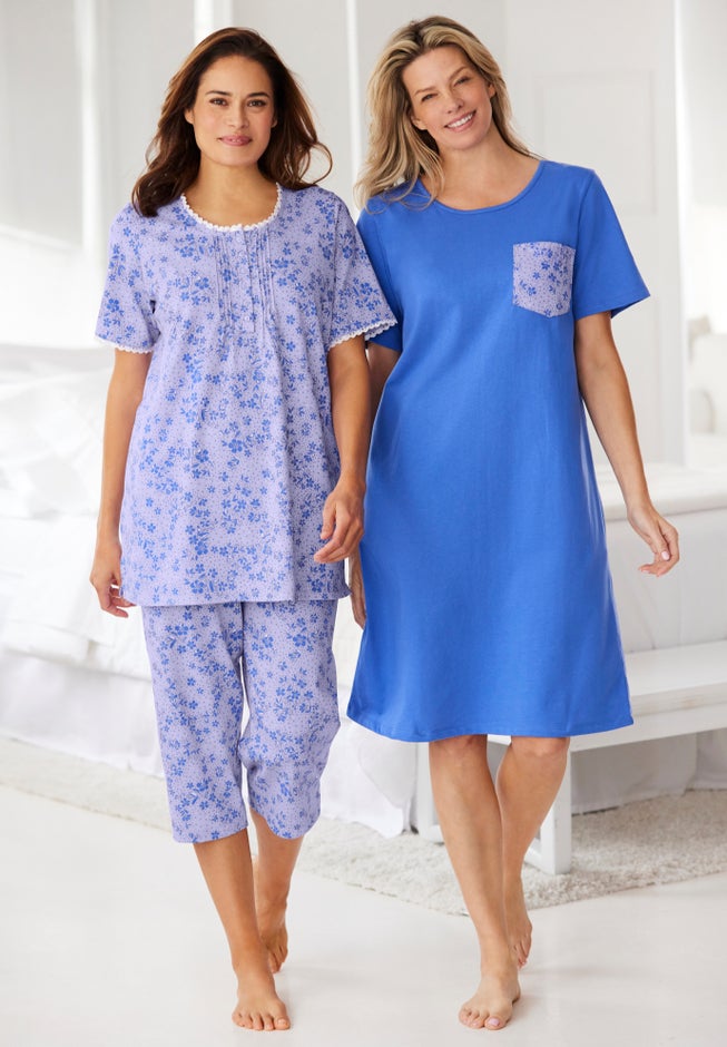 2-Piece Pintuck Tee and Capri Sleep Set image number 4