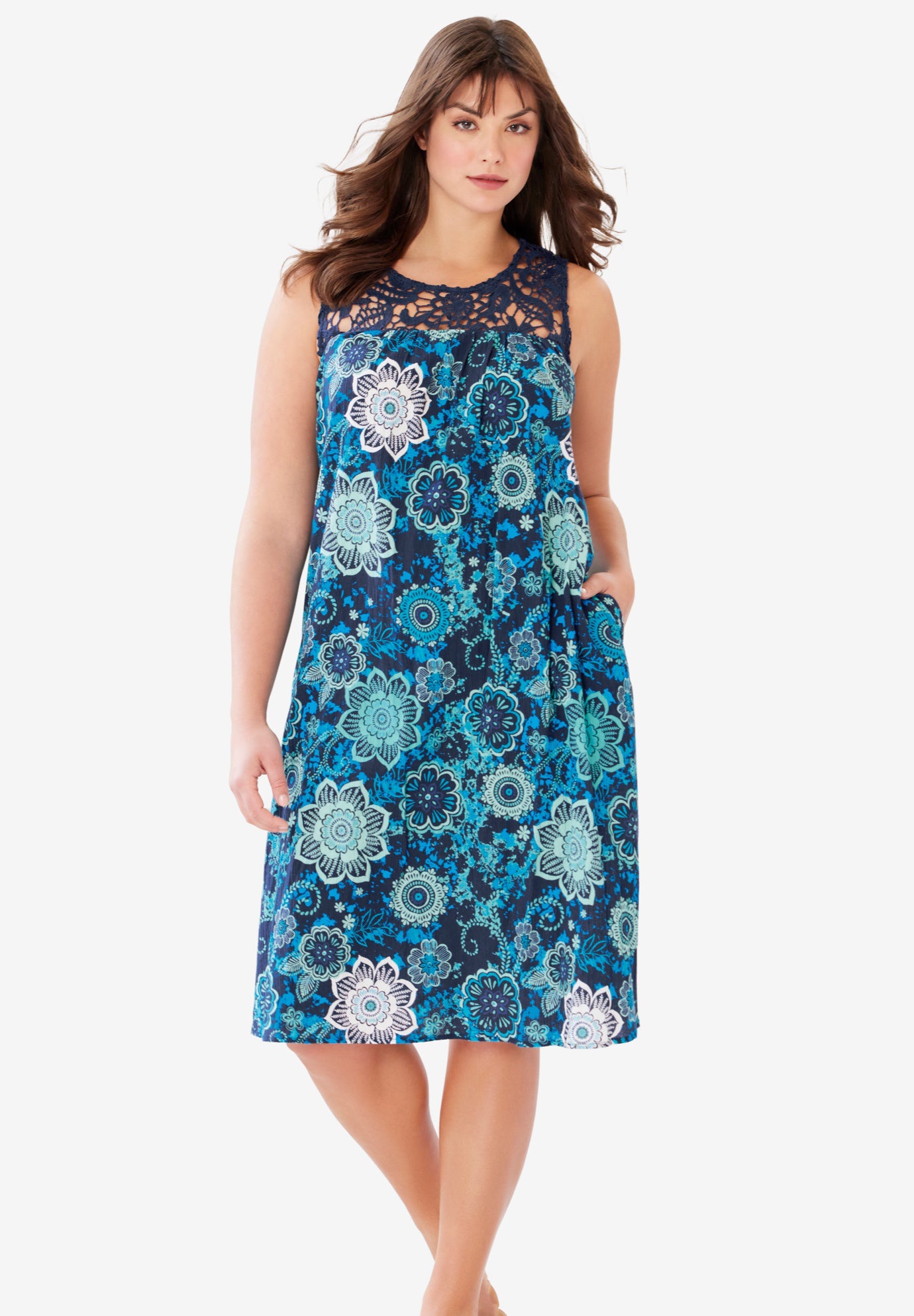 Crochet Gauze Sleeveless Lounger image number 0