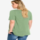 Stretch Knit V-neck Short Sleeve Tunic image number null
