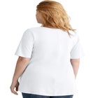 Stretch Knit V-neck Short Sleeve Tunic image number null