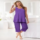 2-Piece Terry Tank and Capri Sleep Set image number null