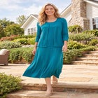 Lettuce Trim Knit Jacket Dress image number 0