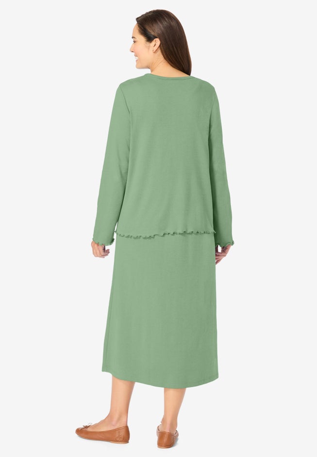 Lettuce Trim Knit Jacket Dress image number 1