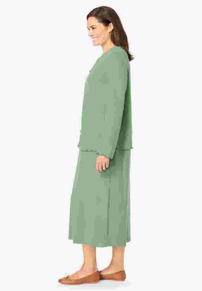 Lettuce Trim Knit Jacket Dress image number 2