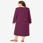 Lettuce Trim Knit Jacket Dress image number null