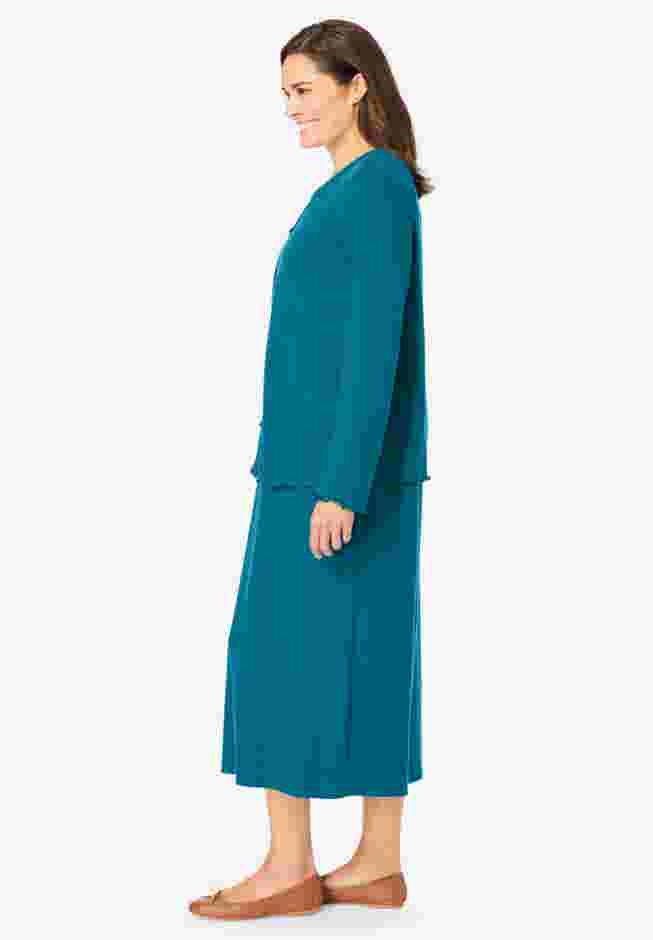 Lettuce Trim Knit Jacket Dress image number 2