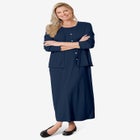 Lettuce Trim Knit Jacket Dress image number null