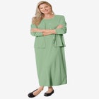 Lettuce Trim Knit Jacket Dress image number null