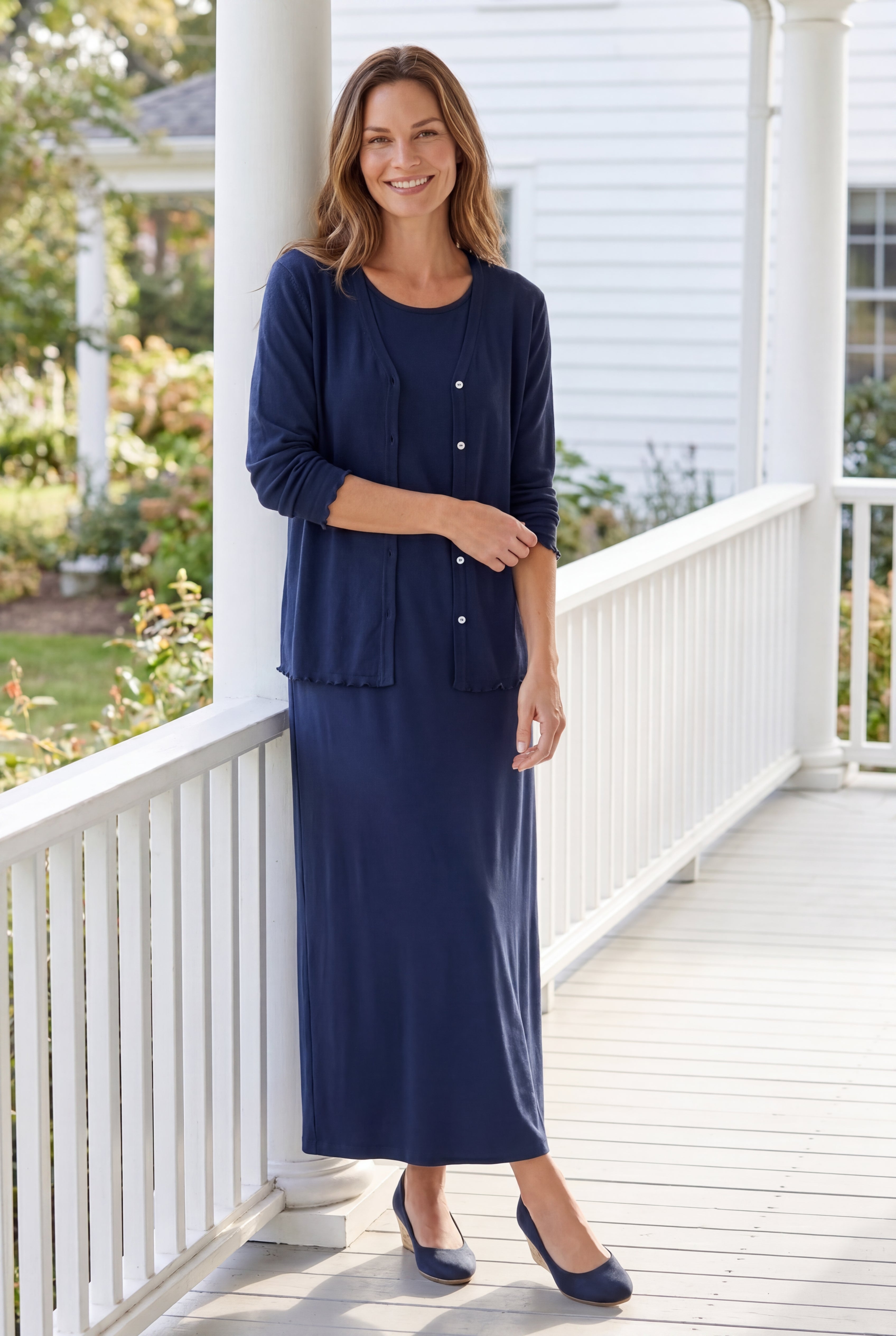 Lettuce Trim Knit Jacket Dress image number 0