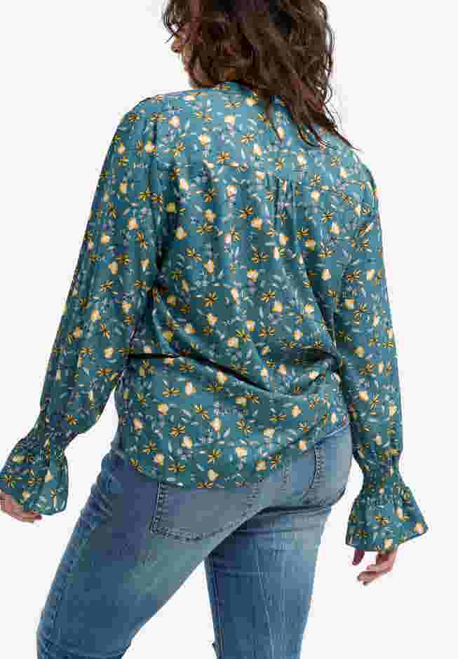 Floral Notch-Neck Blouse image number 1