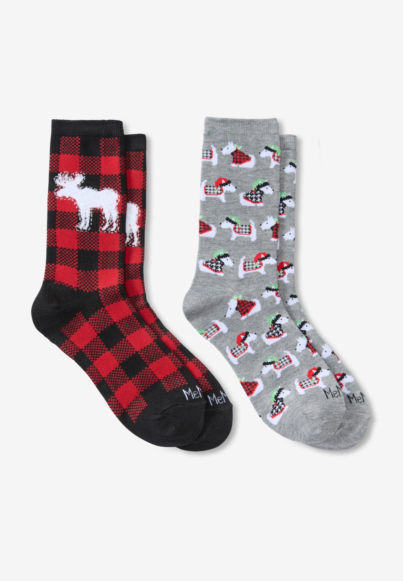 MeMoi® 2-Pack Holiday Crew Socks image number 0