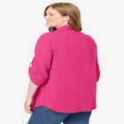 Pintucked Button Down Gauze Shirt image number null