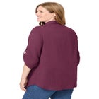 Pintucked Button Down Gauze Shirt image number null