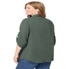 Pintucked Button Down Gauze Shirt image number null