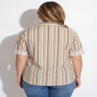 Pintucked Button Down Gauze Shirt image number null