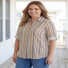 Pintucked Button Down Gauze Shirt image number null