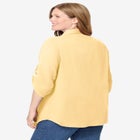 Pintucked Button Down Gauze Shirt image number null