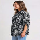 Pintucked Button Down Gauze Shirt image number null