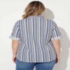 Pintucked Button Down Gauze Shirt image number null