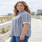 Pintucked Button Down Gauze Shirt image number null